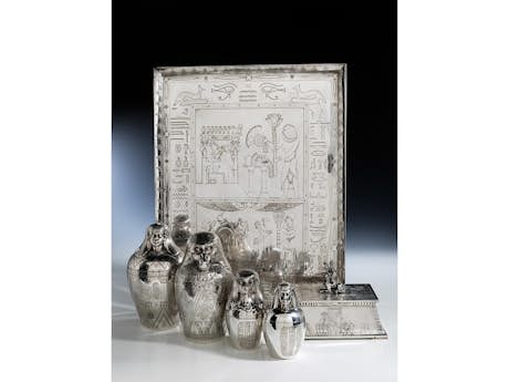 Silberservice im ägyptischen Stil